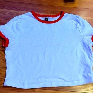 Baseball tee style crop top from Shein.